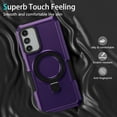 thumbnail image 2 of Feishell for Samsung Galaxy A16 5G Case,Shockproof and Drop Proof Protective Phone Case with Adjustable Multi-Angle Ring Kickstand Military-Grade Protection Armor Rugged Phone Case, Darkpurple, 2 of 9