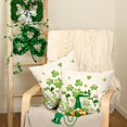 thumbnail image 3 of St.Patrick''s Day Pillow Covers 16X16 Inch Set of 2,Shamrock Floral Decorations Holiday Spring Decorative Pillow Case Decor for Sofa Couch (Green) AK020-16, 3 of 5