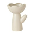 thumbnail image 1 of Macetero, florero de cerámica, maceta pequeña, florero minimalista. Crema en forma de rosa, 1 of 9