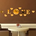 thumbnail image 3 of LOVE espejo pegatina reloj acrílico DIY reloj de pared amor calcomanías decoración del hogar espejo de cristal papel tapiz 3D Inevent JJ11035-01, 3 of 6