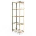 thumbnail image 2 of Ktaxon 5 Tier Layer 21"x11.5"x59" Storage Rack, Wire Shelving Adjustable Steel Storage Rack Organizer Kitchen, Gold, 2 of 18