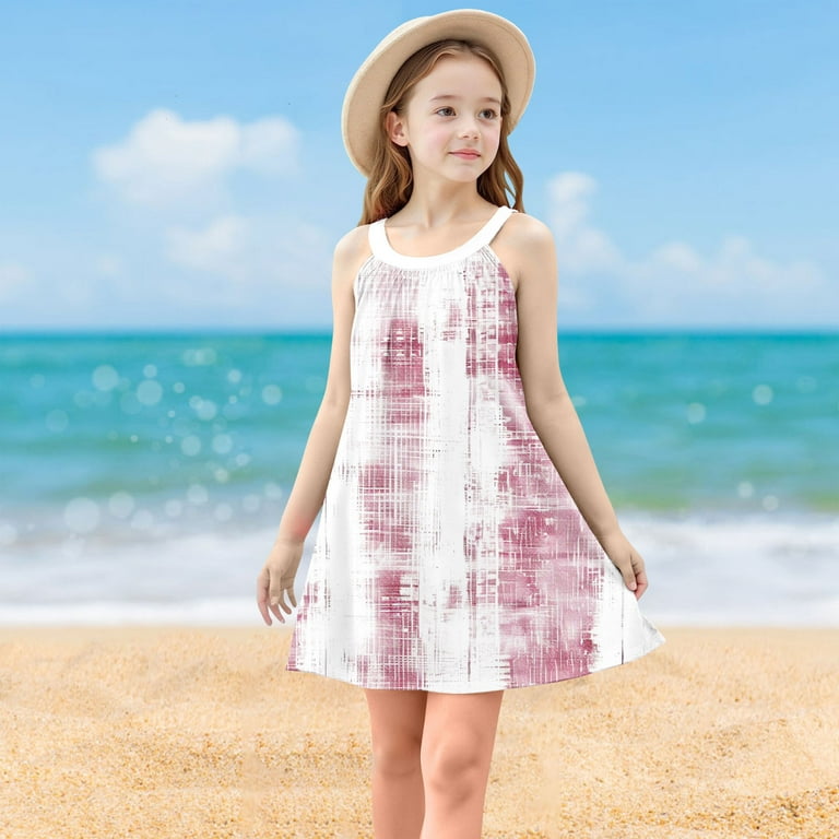 knee length dresses for ladies Zara Pink Tie Dye Linen Sleeveless Midi Dress