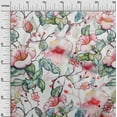 thumbnail image 3 of oneOone Cotton Poplin Red Fabric Florals Sewing Material Print Fabric By The Yard 42 Inch Wide, 3 of 6