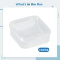 thumbnail image 4 of 100 Pcs Mini Clear Plastic Container, 2.2 x 2.2 x 0.8 in Square Organizer with Lid, Stackable Small Parts Container for Beads Jewelry Art Crafts, 4 of 6
