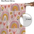 thumbnail image 6 of Rainbow Curtains for Kids Room, Boho Childish Pink Rainbow Flower Print Rod Pocket Blackout Window Treatments Drapes for Boys Girls Bedroom Living Room Playroom Nursery42x54in, 6 of 6