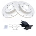thumbnail image 2 of TRQ Rear Performance Brake Pad & Rotor Kit Brake Pads Brake Rotors Set Ceramic Premium G-Coated Fits Select 2006-2013 Mazda 3, 2 of 5