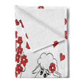 thumbnail image 2 of Valentine Soft Flannel Fleece Blanket, Lover Goats Bunch of Heart Bouquet Valentines Honeymoon Wedding Caricature Graphic, Cozy Plush for Indoor and Outdoor Use, 50" x 70", Red White, by Ambesonne, 2 of 5