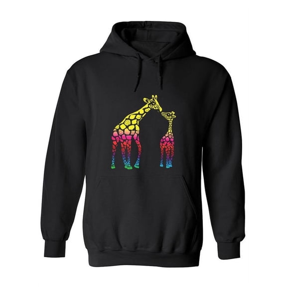 Giraffe Family Hoodie Women -SPIdeals Designs, Female x-Large