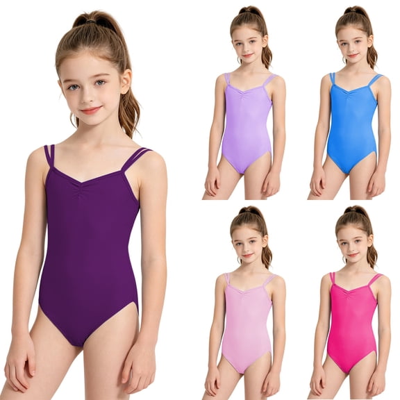 MuXiKeJi Clothes Toddler Kids Girls Camisole Leotards for Ballet, Double Dance Bodysuit