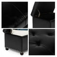 thumbnail image 5 of Leather Storage Ottoman, 24" Rectangle Tufted Foot Rest Stool, for Living Room Bedroom, Midnight Black, 5 of 8