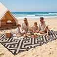 thumbnail image 4 of Kzaei Waterproof Outdoor Rug, 9'x12' Reversible Plastic Camping Area Rugs, Brown, 4 of 7