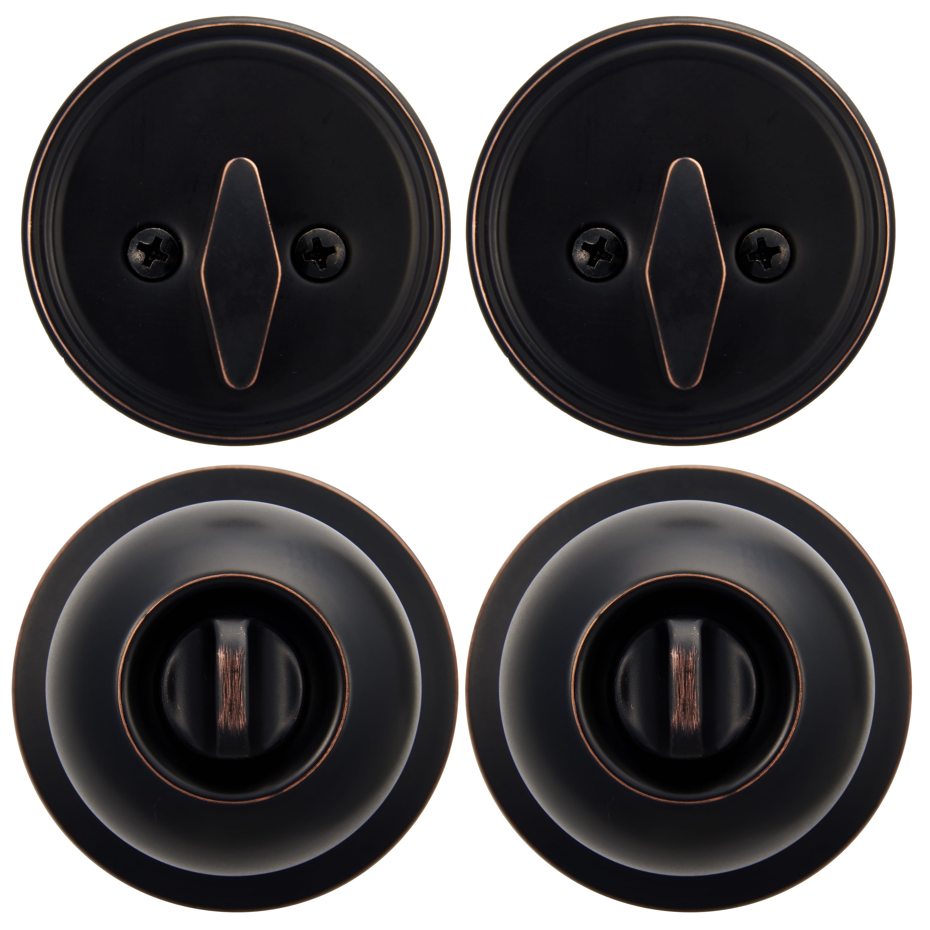 Hyper Tough Keyed Entry Tulip Style Doorknob And Deadbolt Combo 2-Pack, Oil-Rubbed Bronze Finish