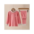 thumbnail image 3 of RUNQHUI Kids Thermal Underwear Set for Boys Girls Winter Warm Fleece Base Layer Long Johns 2 Piece Pink 170, 3 of 5