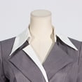 thumbnail image 2 of Notched Collar Long Sleeve Patchwork Blazers (L, Grey), 2 of 8