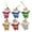 B, variant on Lssam 6 Pc Small Santa Ornaments - Mini Santa Claus Tree Decor, Festive Hanging Baubles for Christmas Home and Office Parties
