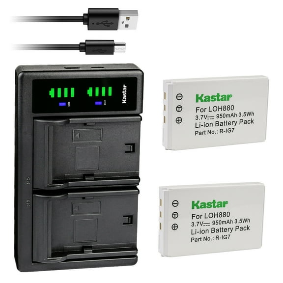 Kastar 2-Pack Battery and LTD2 USB Charger Compatible with Logitech 1903040000 190304-200 190304200 190304-2000 1903042000 1903042001 815000037 994000033 F12440023 HHD10010 K43D M36B M41B MSE10007