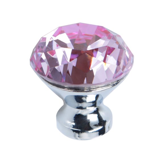 Uxcell Crystal Knobs Wardrobe Dresser Door Knobs Pull Handle for Home Kitchen Drawer Cupboard Pink