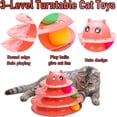 thumbnail image 2 of Pelota de juguete interactiva con 3 niveles para ejercitar a tu gato y divertirse con 3 bolas de colores (rosa), 2 of 4
