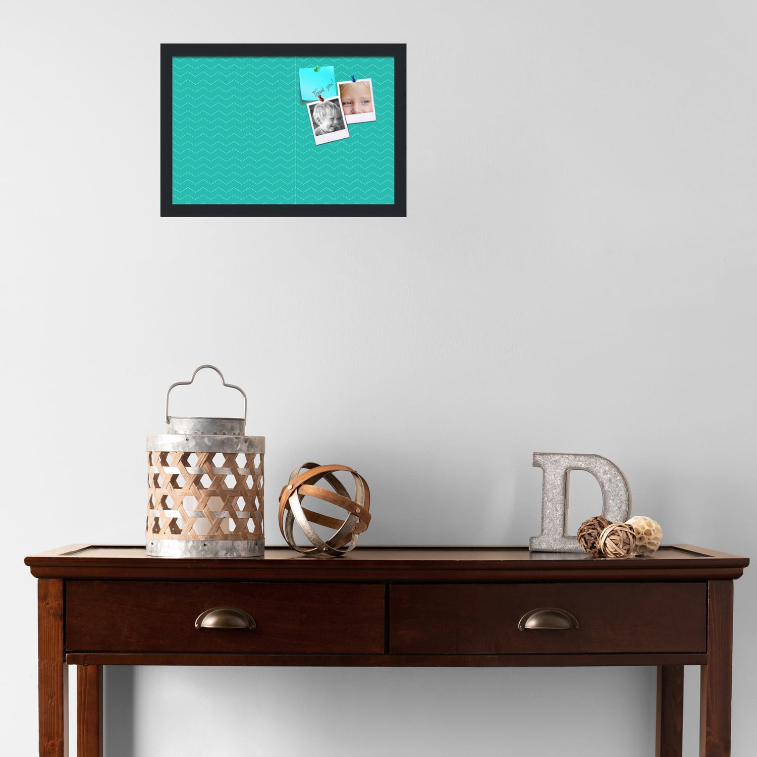 PinPix ArtToFrames 16x10 Custom Cork Bulletin Board    Poster Board Has a Fabric Style Canvas Finish, Framed in Satin Black (PinPix-650)