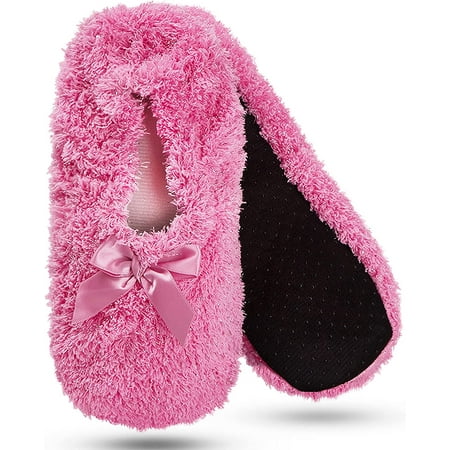 

PIKADINGNIS Soft Slipper Socks Cozy Warm Fuzzy Slip-on Non-Skip Lined Socks Home Shoes for Women Girls Spa Hotel