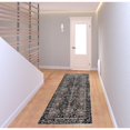 thumbnail image 4 of 8' Gray and Ivory Abstract Runner Rug, 4 of 5