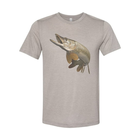 "Fishing Shirt, Pike, Pike Shirt, Northern Pike, Unisex, Sublimation T, Fishing Apparel, Gift For Him, Dad Shirt, Pike Fishing, Fishing Tee, Heather Stone, LARGE"