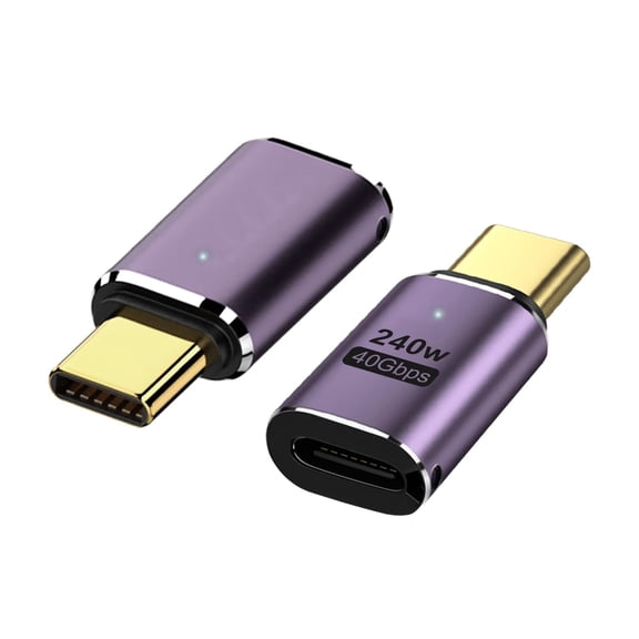 Strhowill 2 Pack USB Type C Extender with LED Light,240W 40Gbps Male to Female Extension Adapter With 8K Video Display for Phone Laptop