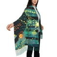 thumbnail image 4 of Honeii Mystical Black Cat Fireflies Print Scarf Oversized Scarf Tassel Fall Winter Thick Scarf Warm Shawl Women,Women's Scarves & Wraps, 4 of 8