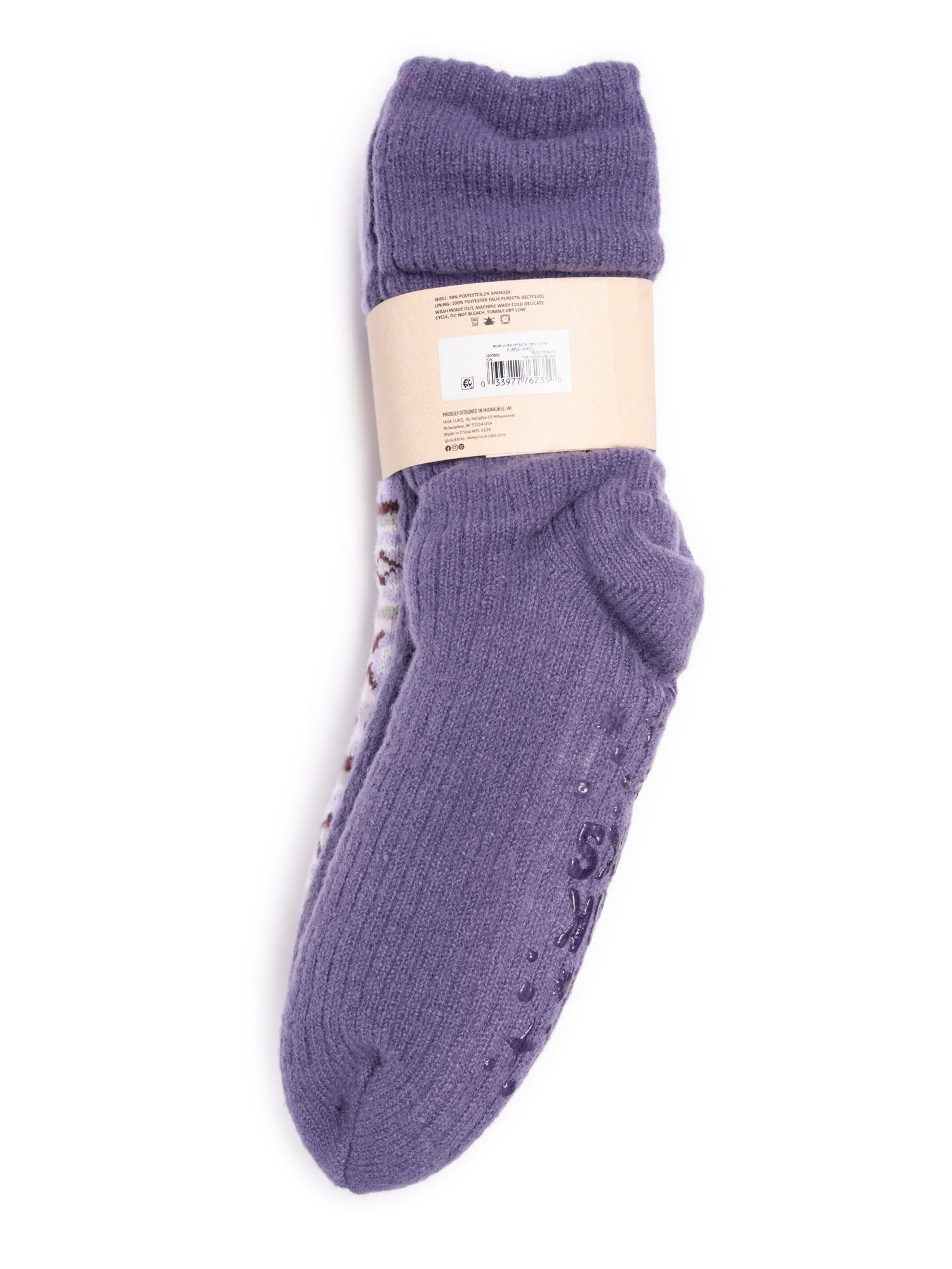 MUK LUKS Women's Tall Slouch Cabin Socks, 2-Pack, OSFM