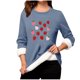 thumbnail image 2 of Heisall Womens Base Layer Shirts Autumn Winter Floral Print Round Neck Long Sleeve Thickened Fleece Teddy Shearling Warm Fitted Thermal Tops for Daily Cold Weather Wear, 2 of 3