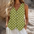 thumbnail image 2 of Uaswgudfs Women's V Neck Button Down Vest Classic Polka Dot Sleeveless Casual Summer Tops, 2 of 6