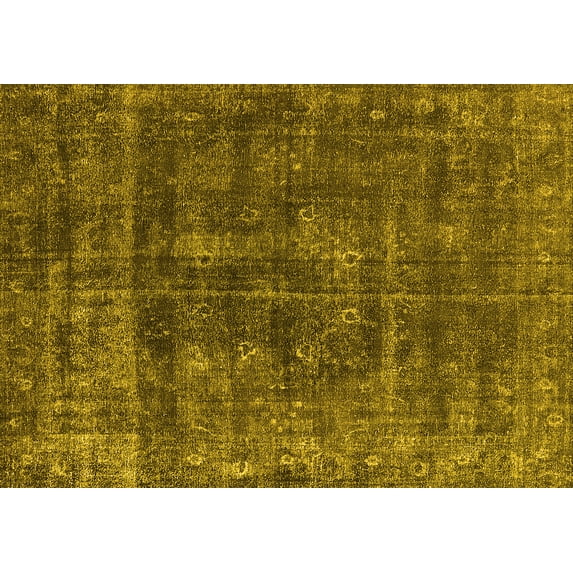 Ahgly Company Indoor Rectangle Oriental Yellow Industrial Area Rugs, 6' x 9'