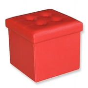 Jessar - Ottoman / Storage Footrest, Cubic, From the Austin Collection, Red