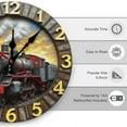 thumbnail image 2 of Wall Clock Decorative - Retro Steam Train A Print 2D Vintage Wall Clocks Battery Operated Silent Non-Ticking for Bedroom, Living Room, Kitchen, Office, Classroom, 10 Inch, 2 of 7