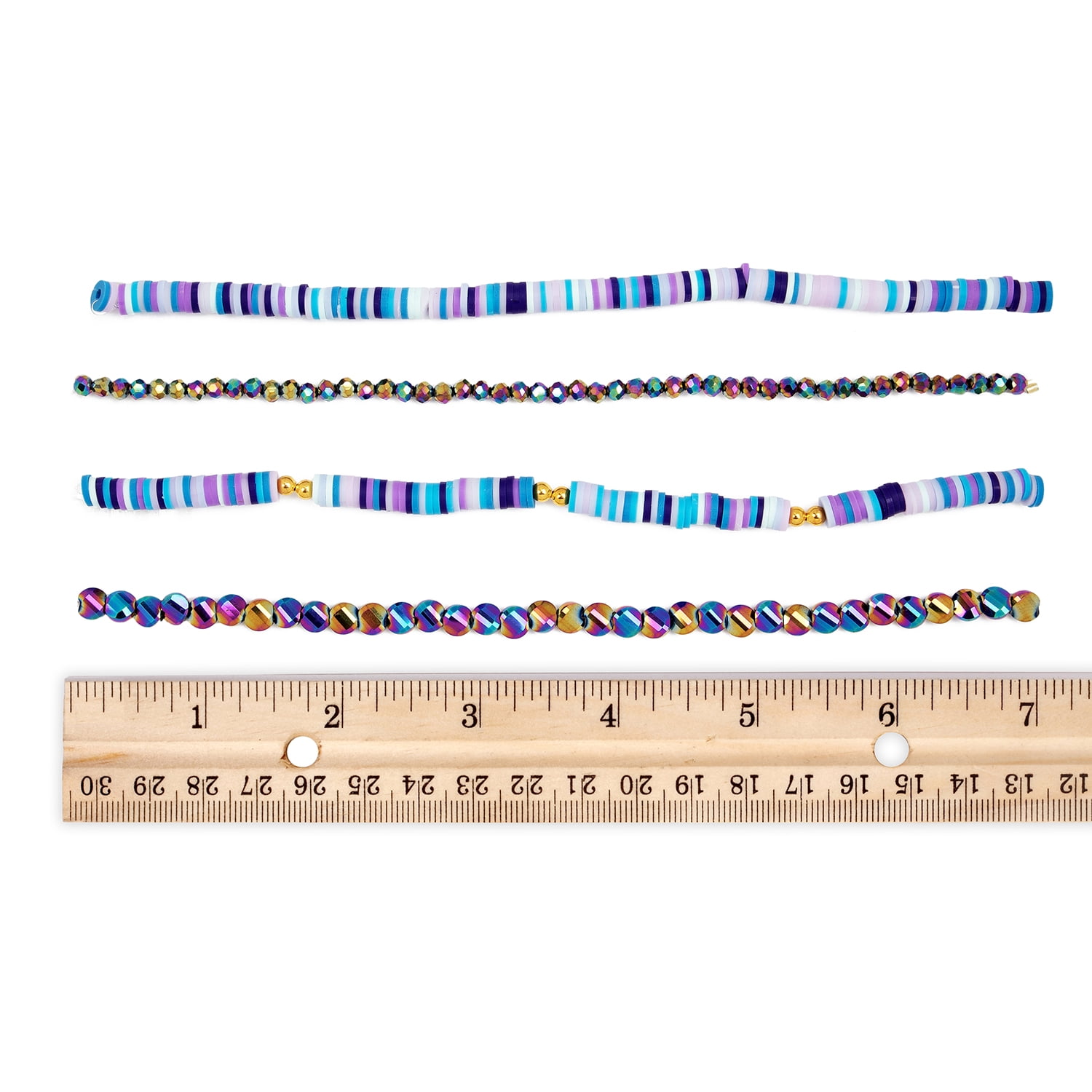 CousinDIY Jewelry Making 4-Strand Bead Kit With Heishi, Rainbow Glass Rondelle and Coin Beads