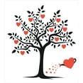 thumbnail image 3 of Ambesonne Valentines Duvet Cover Sets, Romantic Love Tree, 2-King, Vermilion Black, 3 of 7