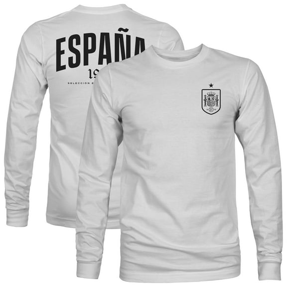 Men's 1863FC Gray Spain National Team Back Team Arch Long Sleeve T-Shirt