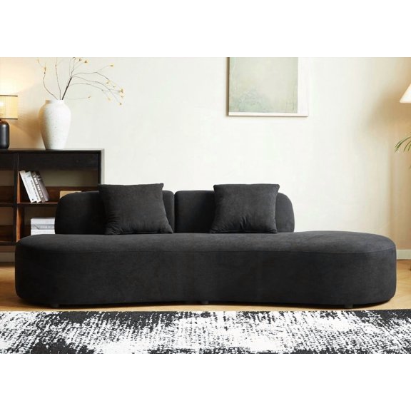 90" Modern Curved Sofa in Luxurious Velvet for Living Room & Office