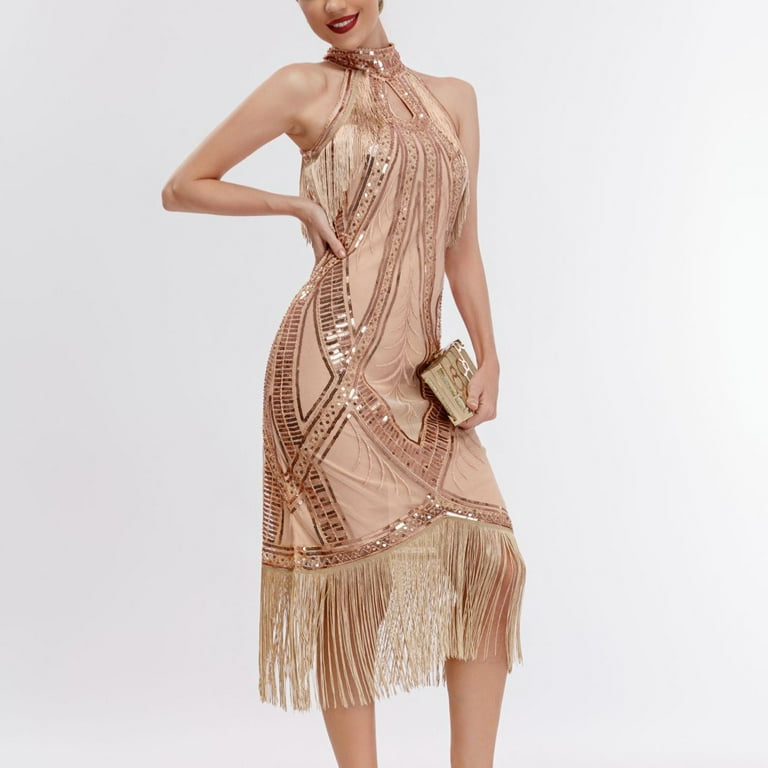 Bouanq 1920s Flapper Dress Long Fringed Sequin Dress Roaring 20s Sequins Beaded Dress Vintage Art Deco Dress for Evening Gown Wedding - Walmart.com Bouanq 1920s Flapper Dress Long Fringed Sequin Dress Roaring 20s Sequins Beaded Dress Vintage Art Deco Dress for Evening Gown Wedding - Walmart.com