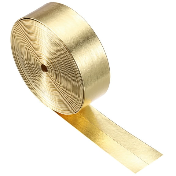 Uxcell Faux Leather Strips 1" Wide 197" Long Metallic Flat PU Leather Belt Strip Cord Soft Straps for Crafts Diy Sewing Traction Ropes, Gold