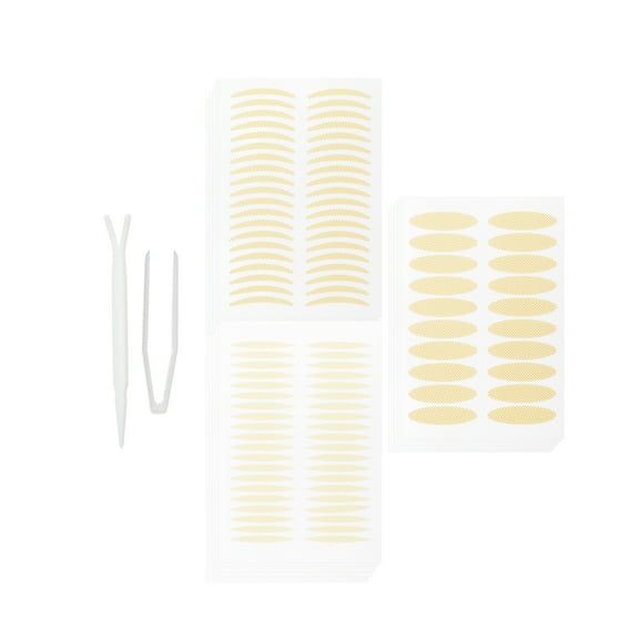 Unique Bargains 1 Set 3 Size Double Eyelid Stickers 600 Pcs Invisible Eyelid Tape Eye Lift Tape with a Fork Tweezers