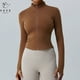 thumbnail image 2 of Camiseta deportiva de manga larga para mujer, Top transpirable para entrenamiento en gimnasio, chaquetas de nailon para Yoga con cremallera y agujeros para los dedos, 2 of 5