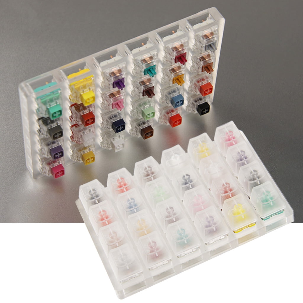 Cherry MX Switch Tester Switch Sampler Mechanical Keyboards Kailh Box 24-Key Switch Testing Tool, with acrylic base