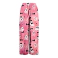 thumbnail image 5 of Women's Casual Wide Leg Pants Stretch Belt Pocket Print Adjustable Tie Pants, 5 of 5