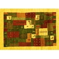 thumbnail image 1 of Ahgly Company Indoor Rectangle Abstract Yellow Contemporary Area Rugs, 2' x 3', 1 of 4