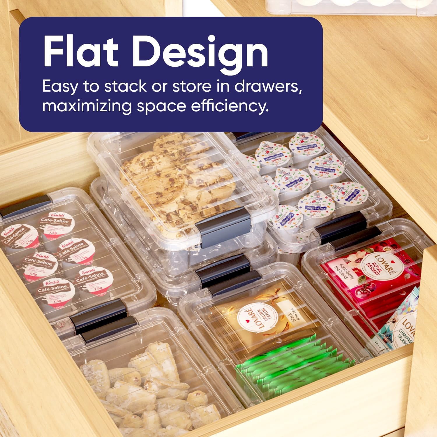 MHSIOAP-Mini Storage Container Plastic Crayon Box Art Supplies and Sewing Case Stackable Clear Small Organizer for Beads, Stationery, Chalk, and Food, 0.7 Quart, 6 Pack