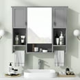 thumbnail image 5 of 35'' x 28'' Modern Wall Mounted Bathroom Storage Cabinet, Bathroom Wall Cabinet with Mirror, Medicine Cabinet with Towels Bar, 5 of 15