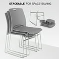 thumbnail image 3 of Ktaxon Stackable Chairs 5 Pcs, Plastic Stacking Chairs with Removeable Back for Wedding, Meeting, Conference, Commercial Use, Gray, 3 of 7