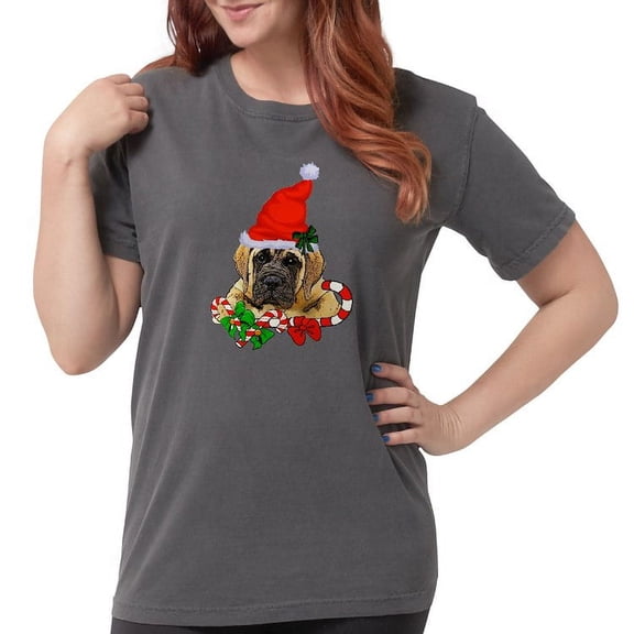 CafePress - English Mastiff Christmas T Shirt - Womens Comfort Colors® Shirt
