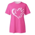thumbnail image 4 of Lroveb Breast Cancer Awareness Shirts for Women Plus Size Elegant Casual Printed Short Sleeve V Neck T Shirt Tops Pink Ribbon Graphic Tees Purple, 4 of 5